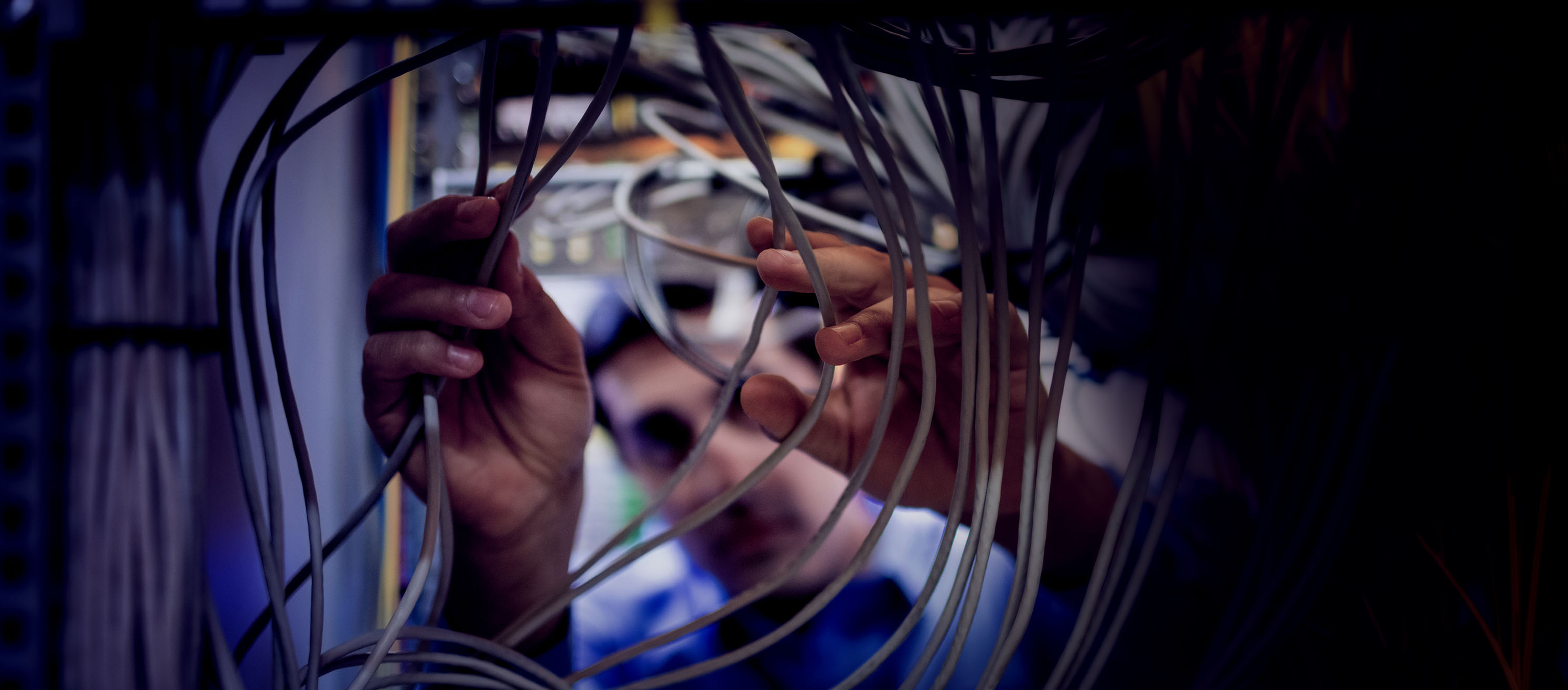 Guy working with cables